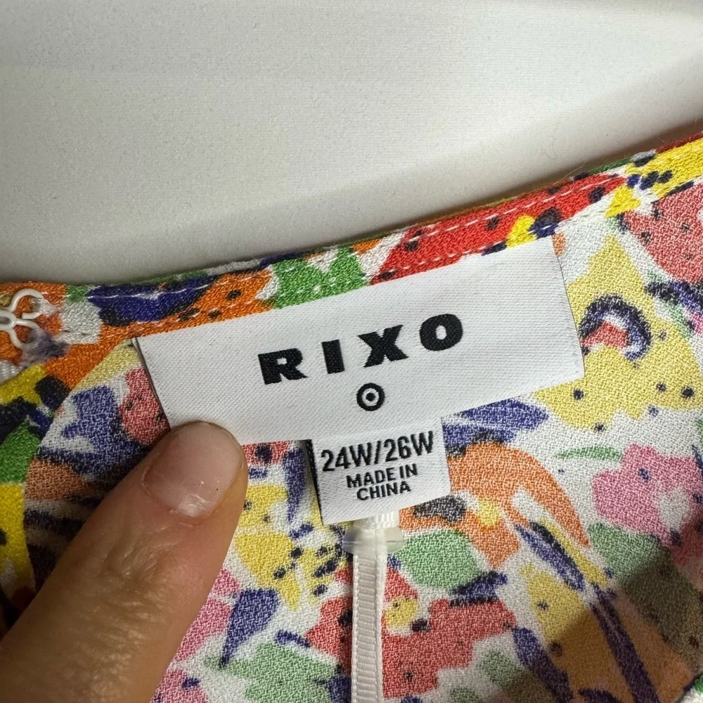 RIXO X Target Multicolor Puff Sleeve Floral Maxi Dress Size 24W/26W - Picture 6 of 7
